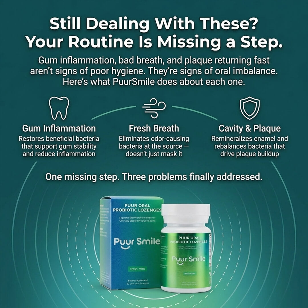 Puursmile Oral Probiotic Lozenge Melt – Restores the Good Bacteria Your Mouth Loses Every Time You Brush