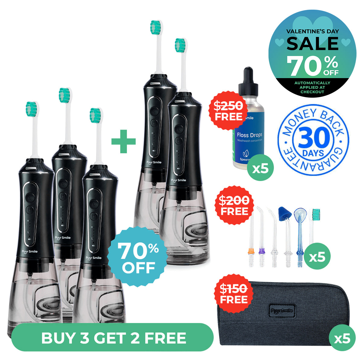 PUURSMILE WATER FLOSSER - 50% OFF MOTHER'S DAY SALE + 3 FREE GIFTS (WORTH $120)