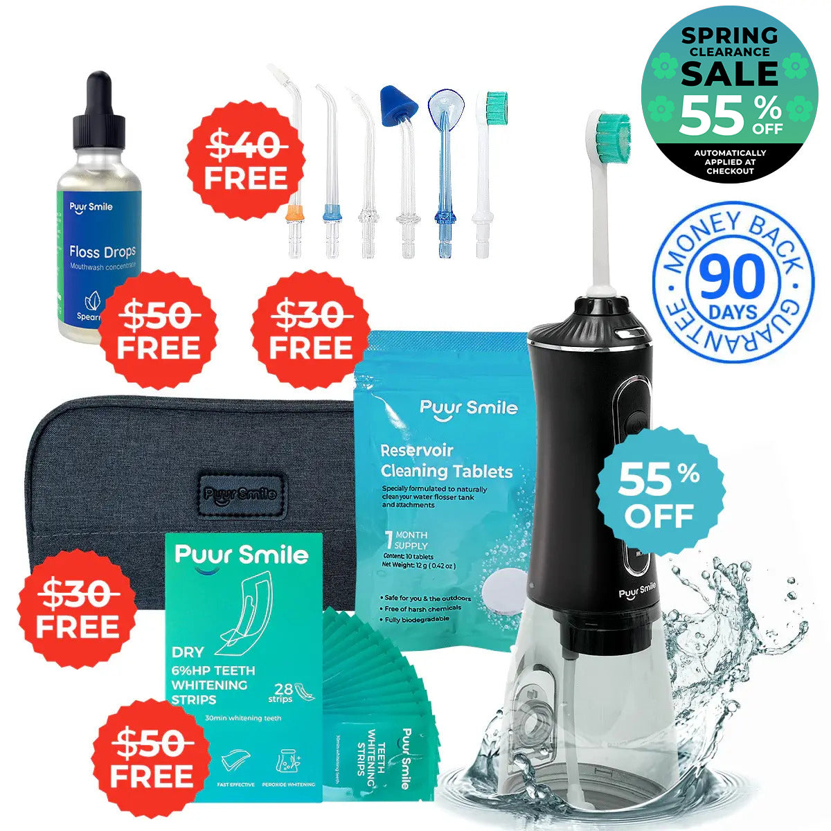 PUURSMILE WATER FLOSSER - 55% OFF SPRING CLEARANCE SALE + 5 FREE GIFTS (WORTH $200)