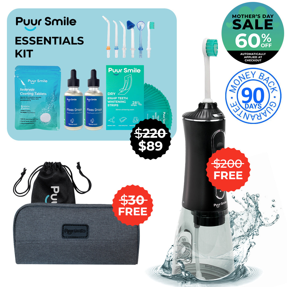 PUURSMILE ESSENTIALS KIT - 60% OFF MOTHER'S DAY SALE + 2 FREE GIFTS (WORTH $230)